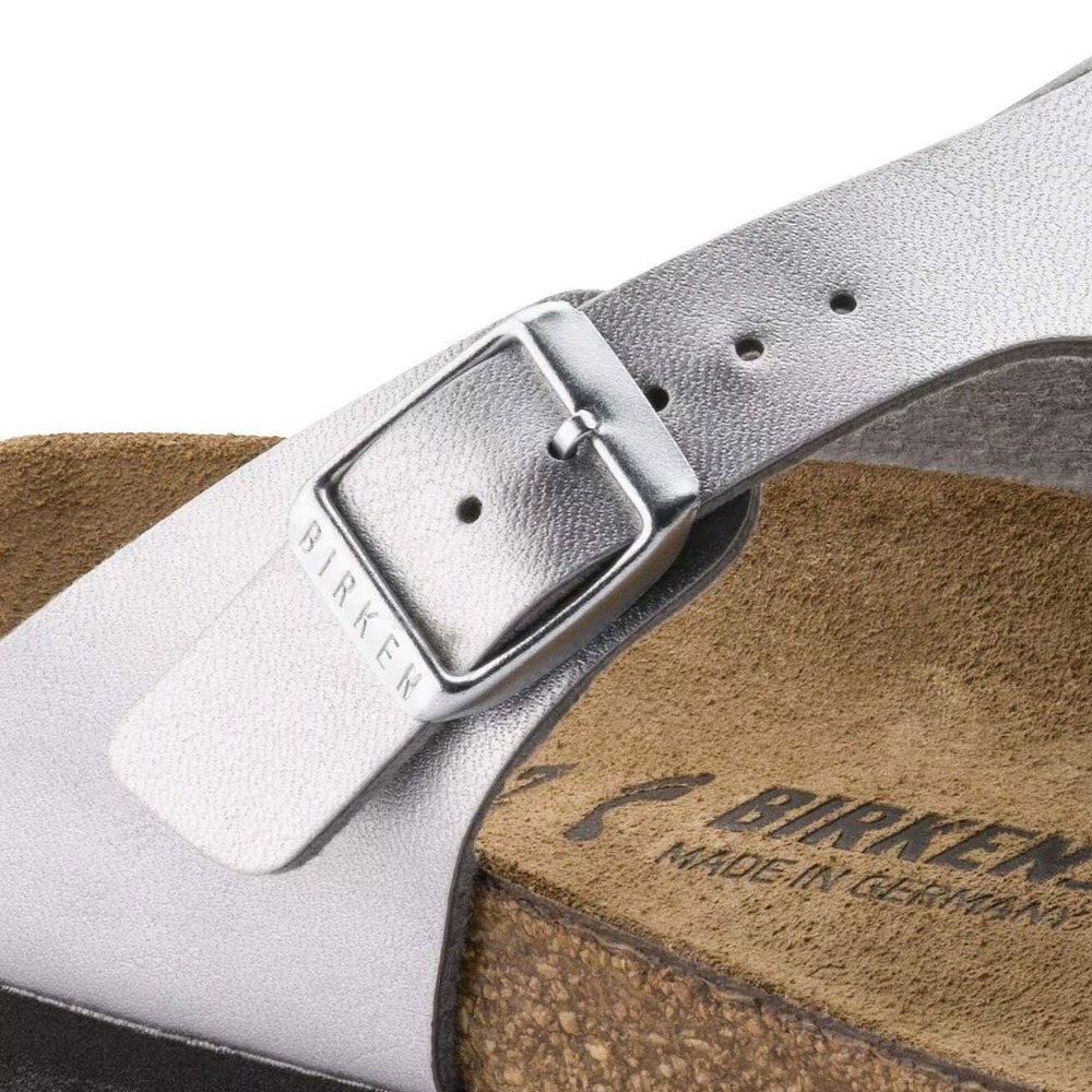 BIRKENSTOCK Gizeh Birko-Flor Metallic Silver Birko Flor Womens Size EU 36‎ US 5 - Picture 5 of 7